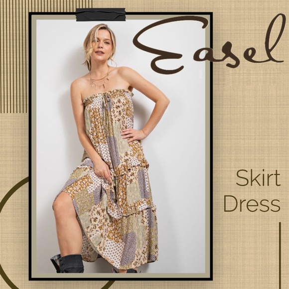 Ruffled Elastic Waist Midi Skirt main image 0
